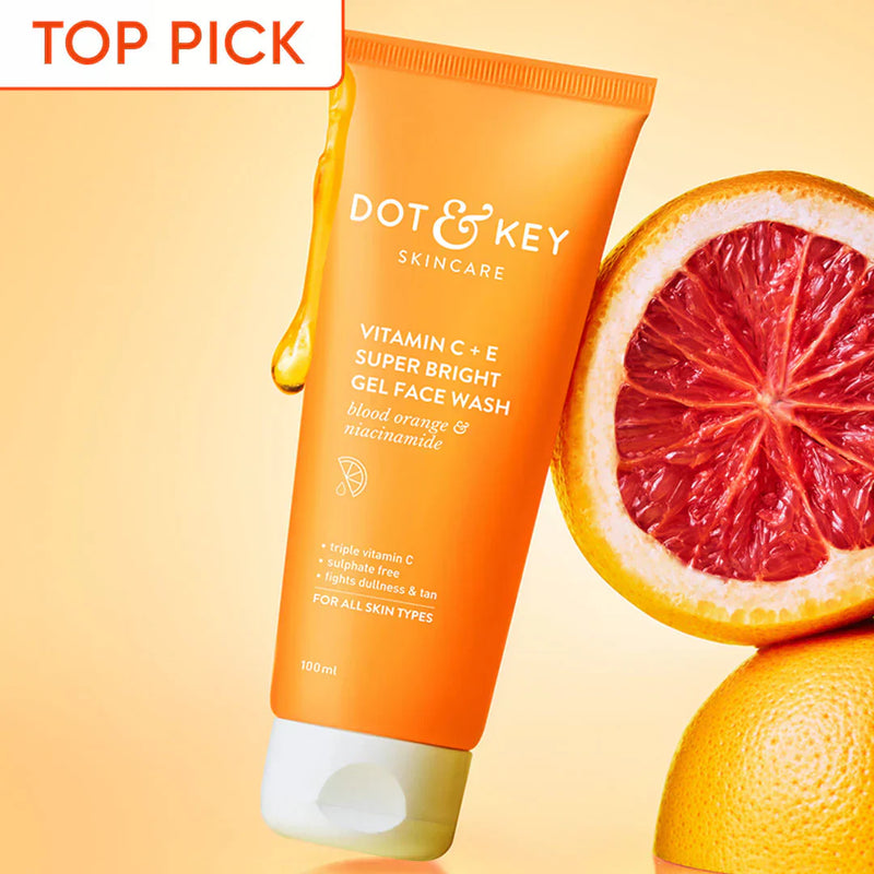 Dot & Key Vitamin C +E Super Bright Gel Face Wash, 100ml - Indicrest Buy at Indicrest