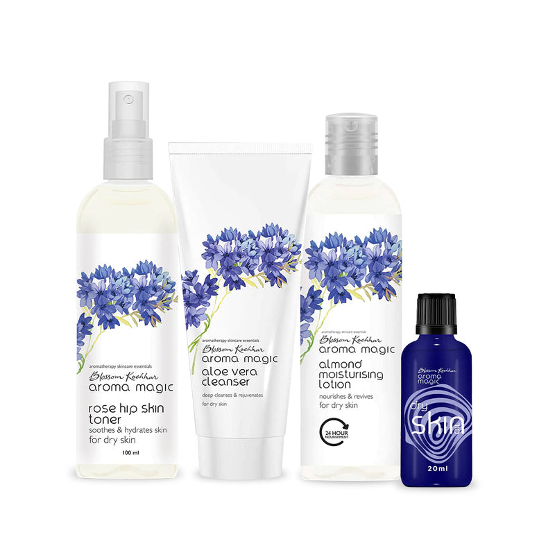 Aroma Magic Dry Skin Essentials Combo, Cleanser 100g + Toner 100ml + Skin Oil 20ml + Lotion 100ml - Buy from Indicrest