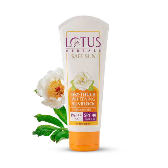 Lotus Herbals Safe Sun Dry-Touch Whitening Sunscreen SPF 40 PA+++ 50g, 50g