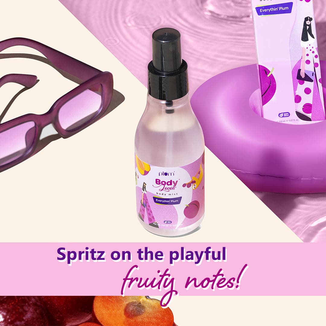 Plum Everythin' Plum Body Mist by Plum BodyLovin' | Long Lasting | Travel-Friendly | Peppy Fruity Fragrance | Perfume Body Spray, 150ml