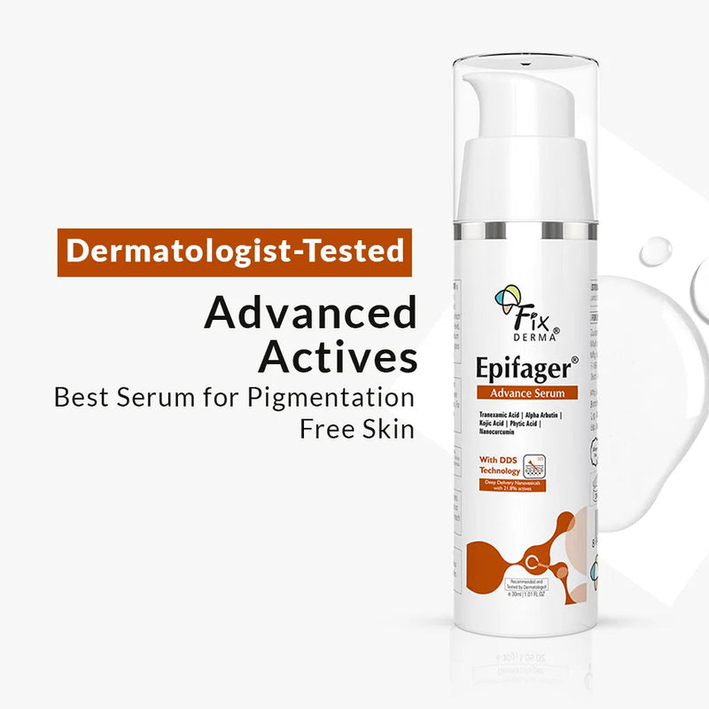 Fixderma Epifager Advance Serum | Solution for Pigmentation-Free and Even-Toned Skin, 30ml - Buy from Indicrest