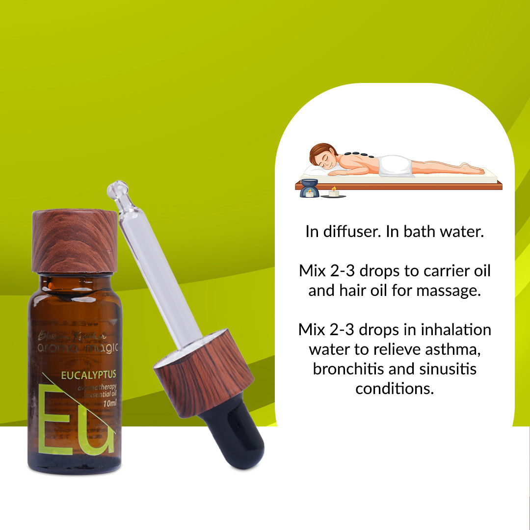 Aroma Magic Eucalyptus Essential Oil - Ease Cold & Relieves Pain, 10ml - Image 5 - Buy from Indicrest