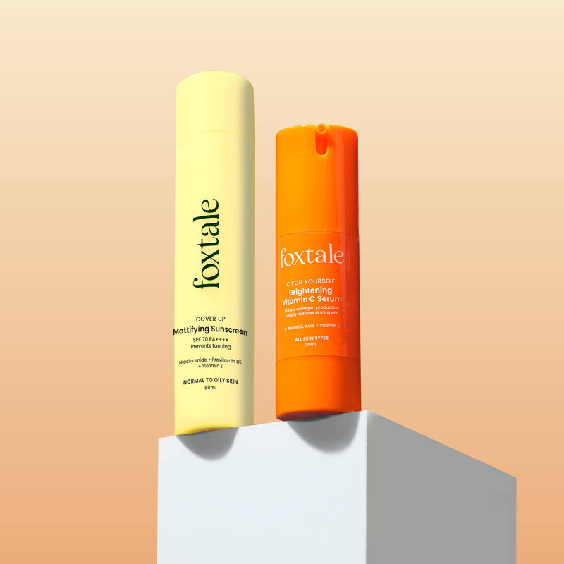Foxtale Even Tone & Texture Vitamin C Serum + SPF 70 Matte Finish Sunscreen - Buy from Indicrest