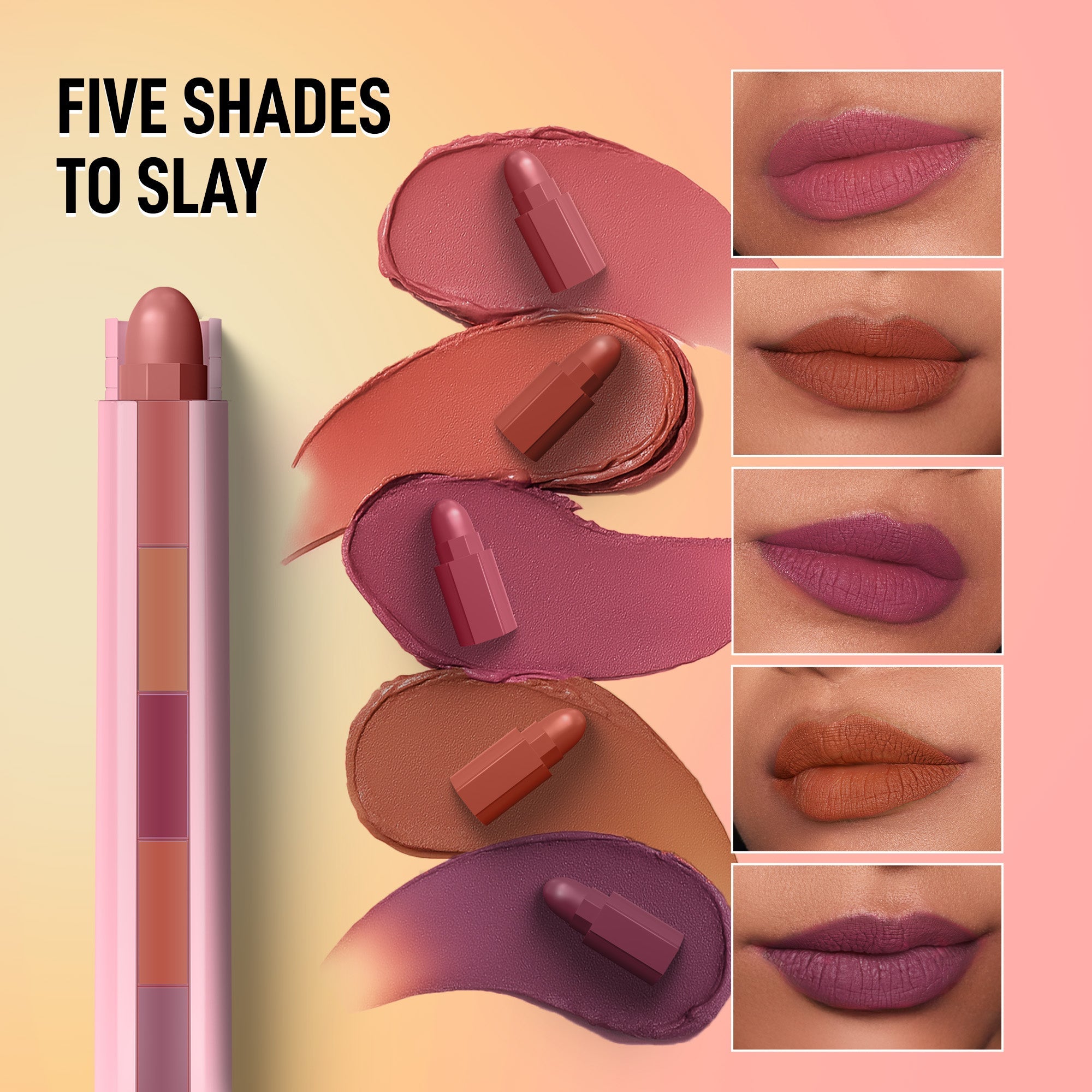 RENEE Everyday Fab 5-Nude 5-in-1 Matte Lipstick