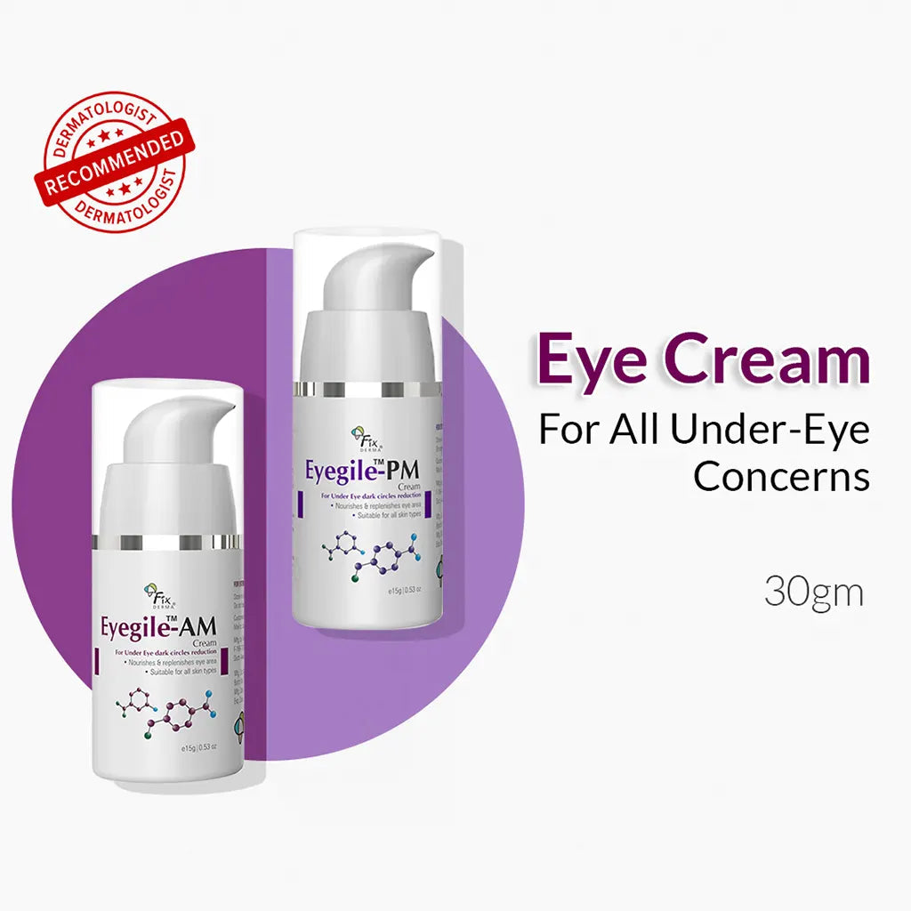 Fixderma Eyegile-AM & PM | Rejuvenating AM-PM Under-Eye Cream Duo, 30g - Image 2 - Buy from Indicrest