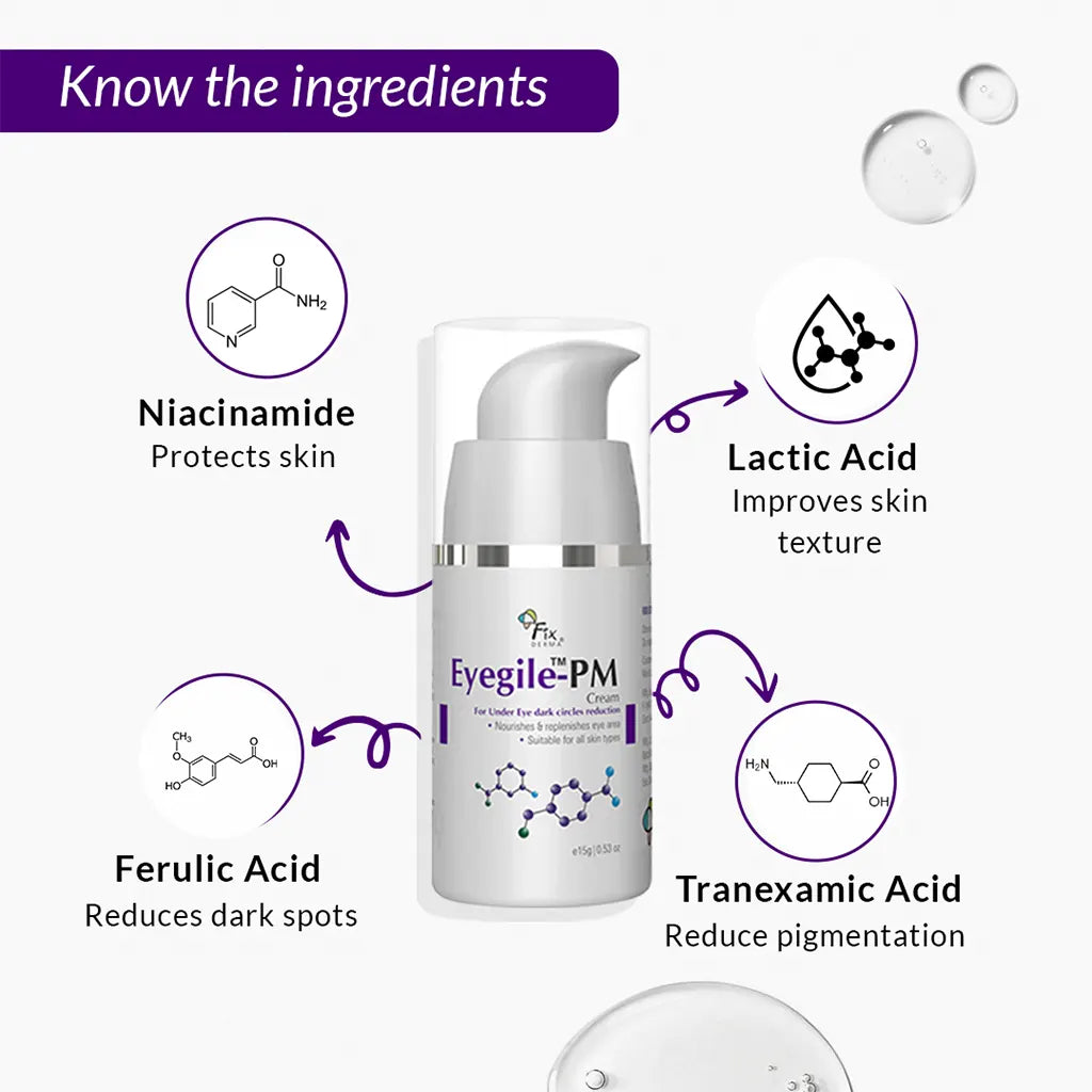 Fixderma Eyegile-AM & PM | Rejuvenating AM-PM Under-Eye Cream Duo, 30g - Image 7 - Buy from Indicrest