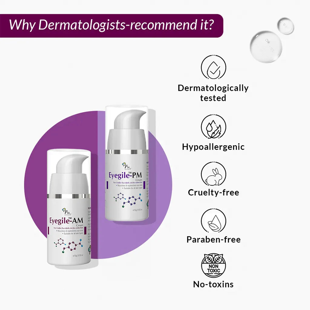 Fixderma Eyegile-AM & PM | Rejuvenating AM-PM Under-Eye Cream Duo, 30g - Image 5 - Buy from Indicrest