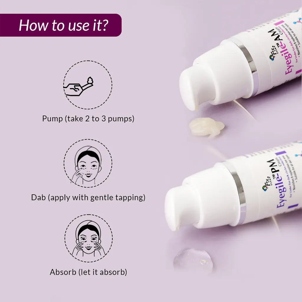 Fixderma Eyegile-AM & PM | Rejuvenating AM-PM Under-Eye Cream Duo, 30g - Image 8 - Buy from Indicrest