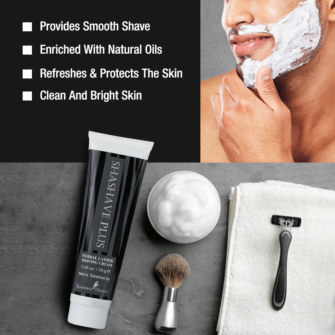 Shahnaz Husain Shashave Plus, Herbal Lather Shaving Cream X Pack of 2 - Image 2 - Buy from Indicrest