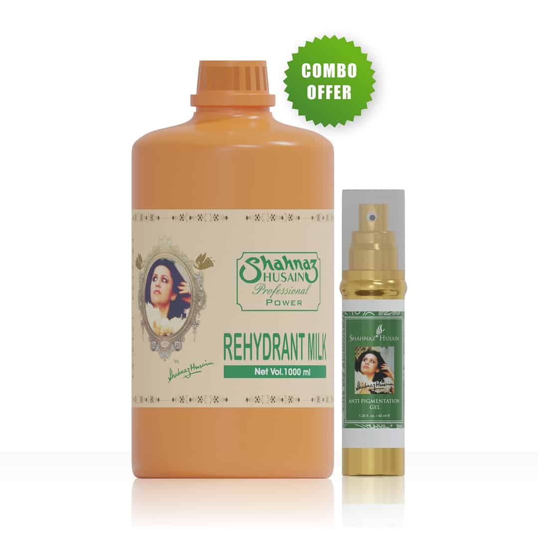 Shahnaz Husain Professional Power Rehydrant Milk, 1000ml + Anti Pigmentation Gel, 40ml - Buy from Indicrest