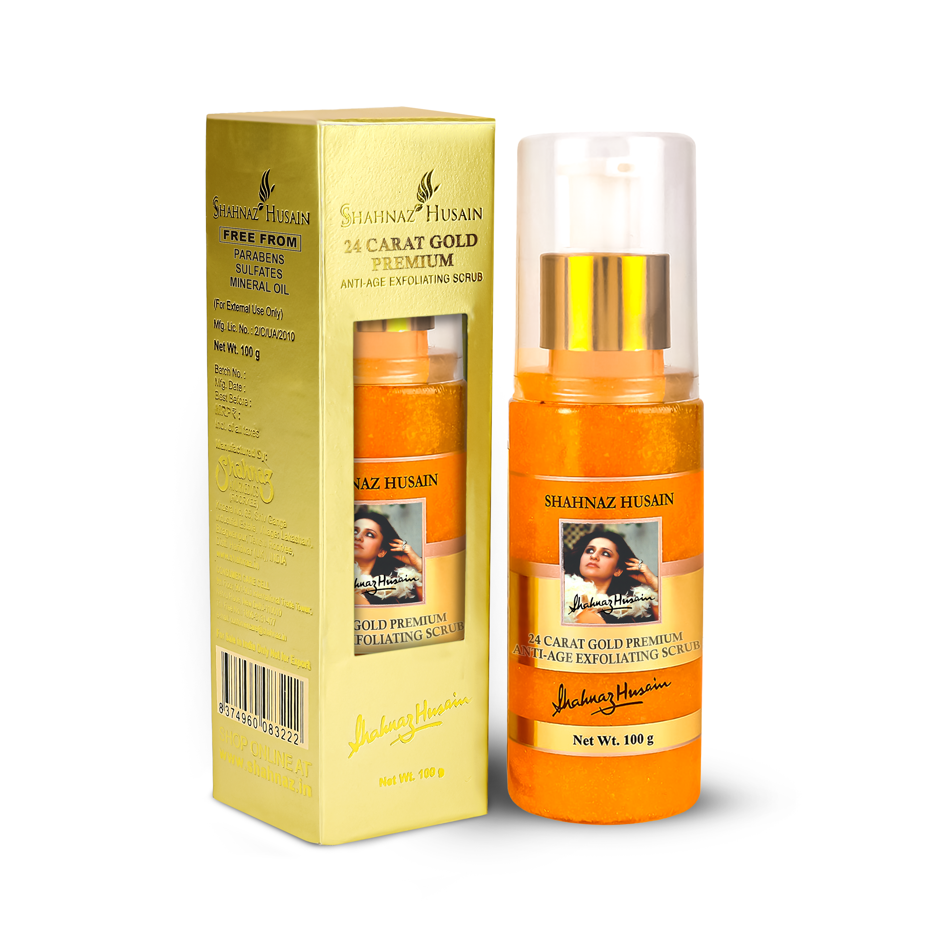 Shahnaz Husain 24 Carat Gold Premium Anti-Age Exfoliating Scrub, 100g - Buy from Indicrest