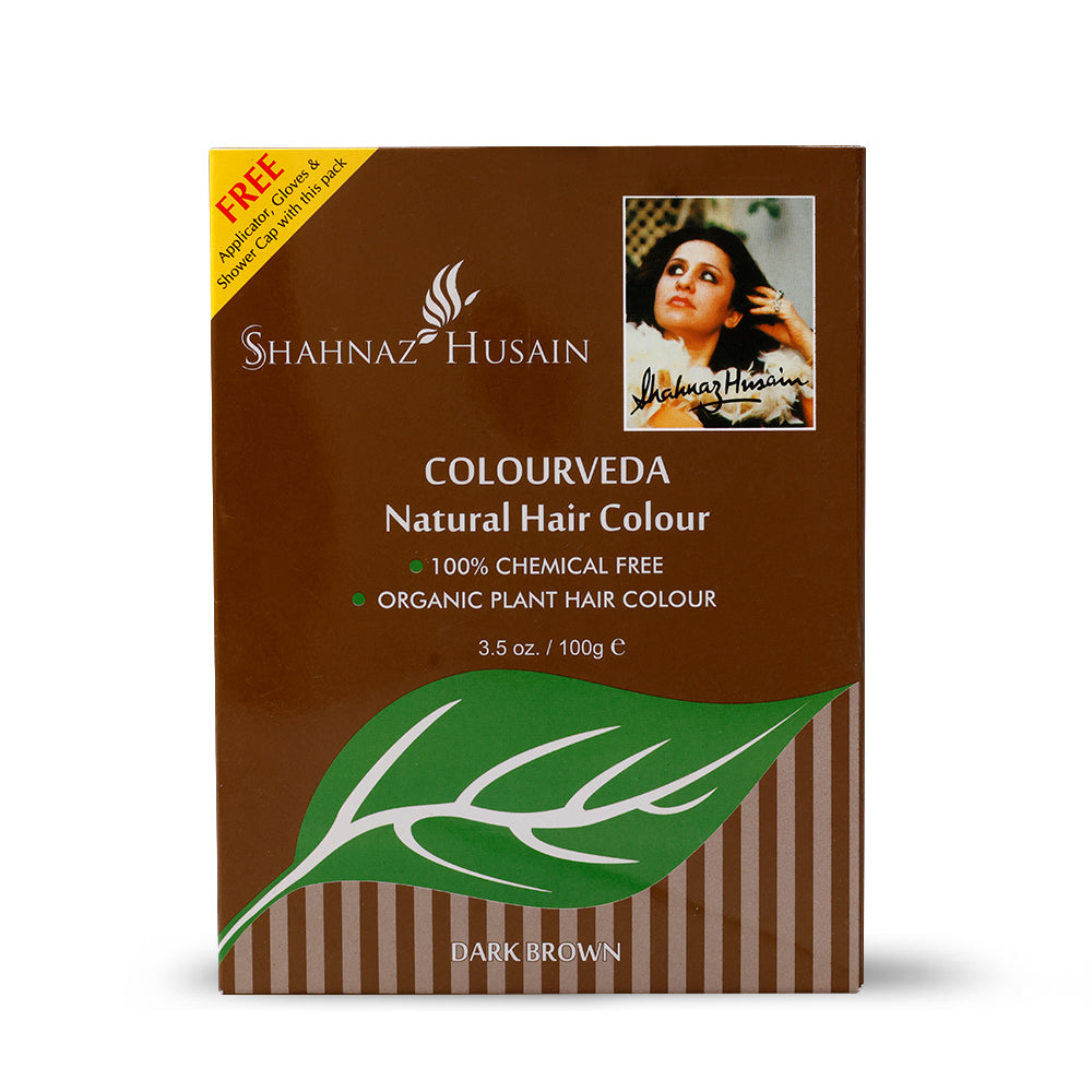 Shahnaz Husain Colourveda Natural Hair Colour, 100g (DARK BROWN) - Buy from Indicrest