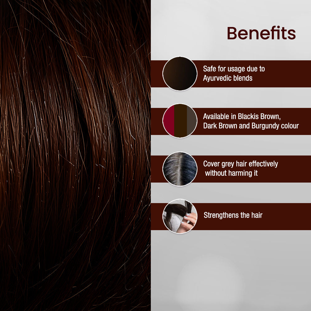 Shahnaz Husain Colourveda Natural Hair Colour, 100g (DARK BROWN) - Image 3 - Buy from Indicrest