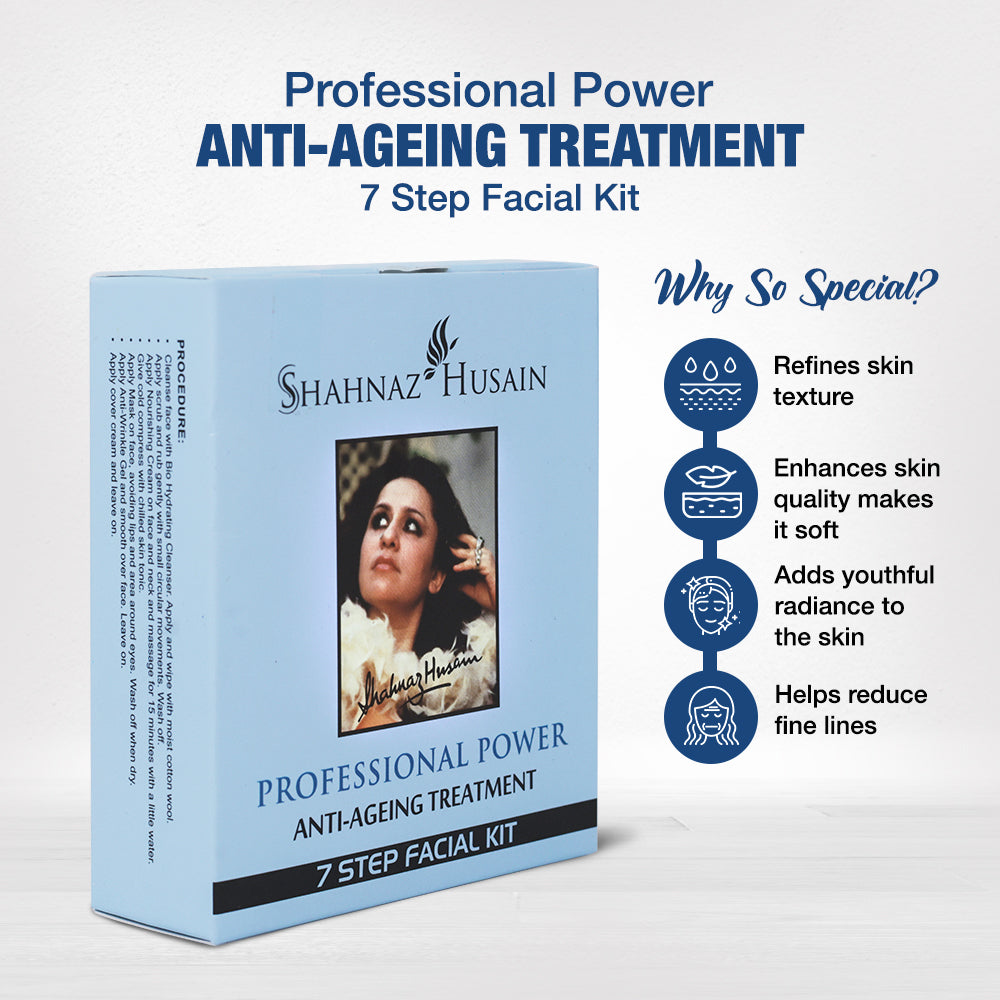 Shahnaz Husain Professional Power Anti-Ageing Treatment 7 Step Facial Kit, 48g + 15ml - Image 3 - Buy from Indicrest