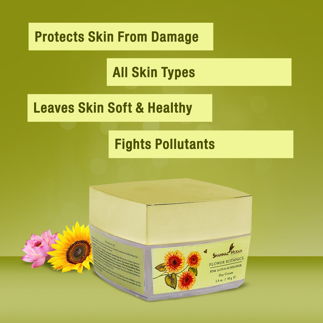 Shahnaz Husain Flower Botanics, Pink Lotus Sunflower Day Cream, 40g - Image 2 - Buy from Indicrest