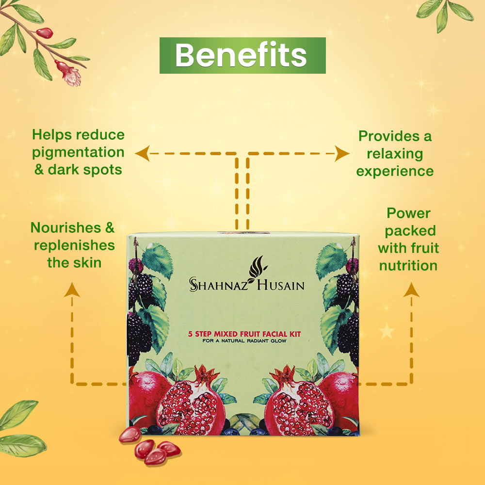 Shahnaz Husain 5 Step Mixed Fruit Facial Kit, 50g - Image 3 - Buy from Indicrest
