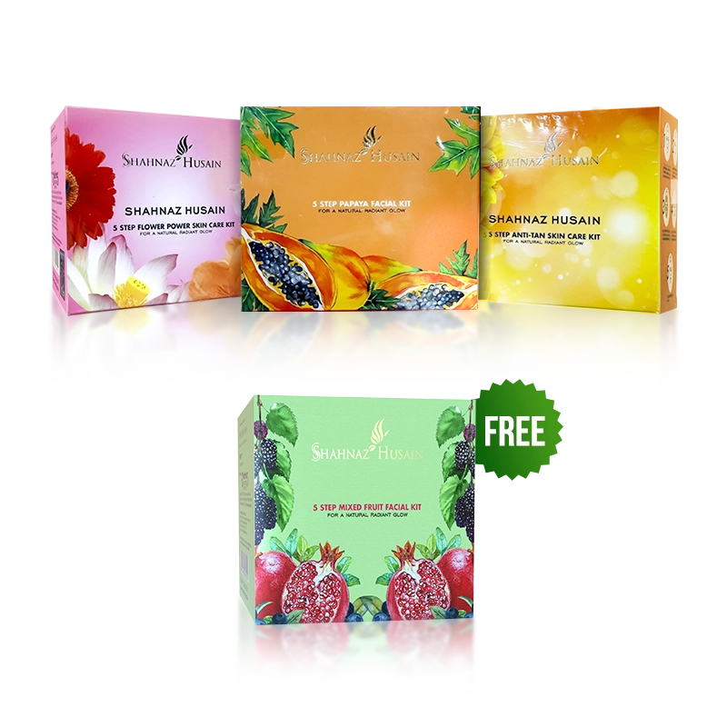 Shahnaz Husain 5 Step Combo Kit Free 5 Stepmix Fruit Facial Kit, 200g - Buy from Indicrest