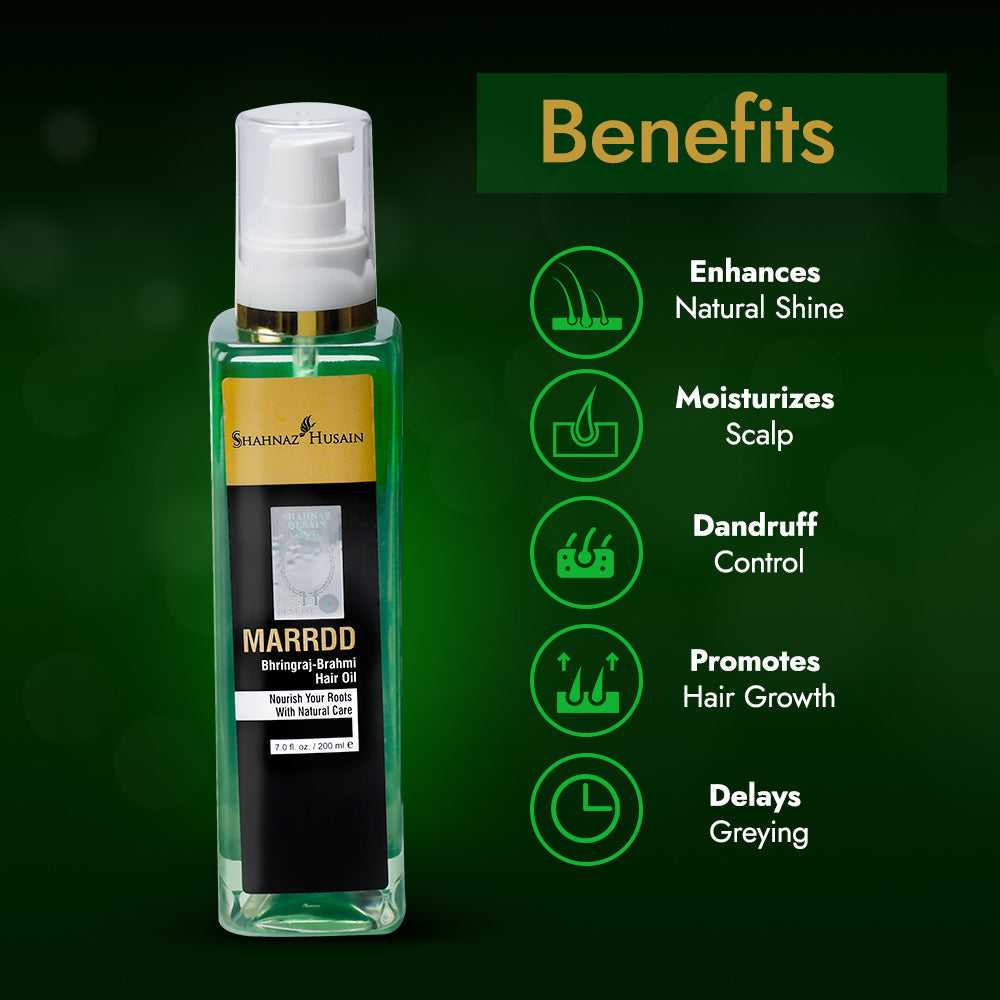 Shahnaz Husain Marrdd Bhringraj-Brahmi Hair Oil, 200ml - Image 2 - Buy from Indicrest