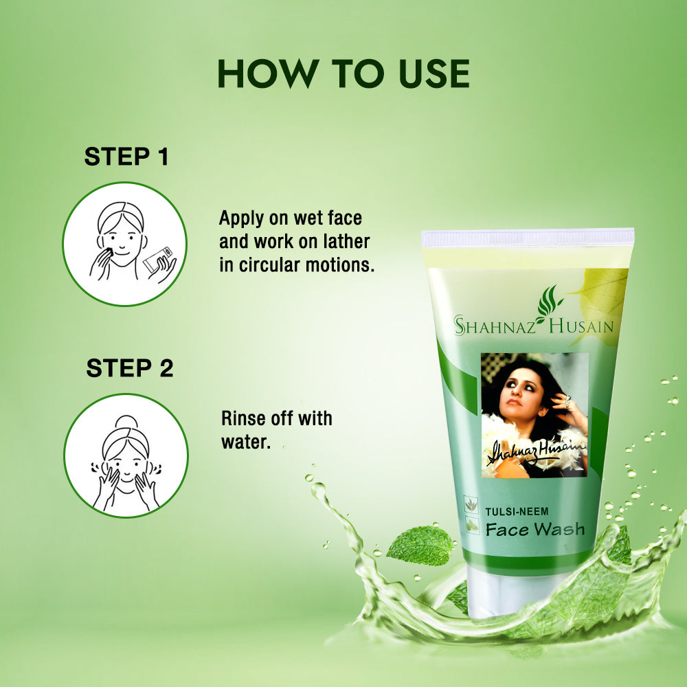 Shahnaz Husain Tulsi Neem Face Wash (50g Pack of 2) - Image 4 - Buy from Indicrest