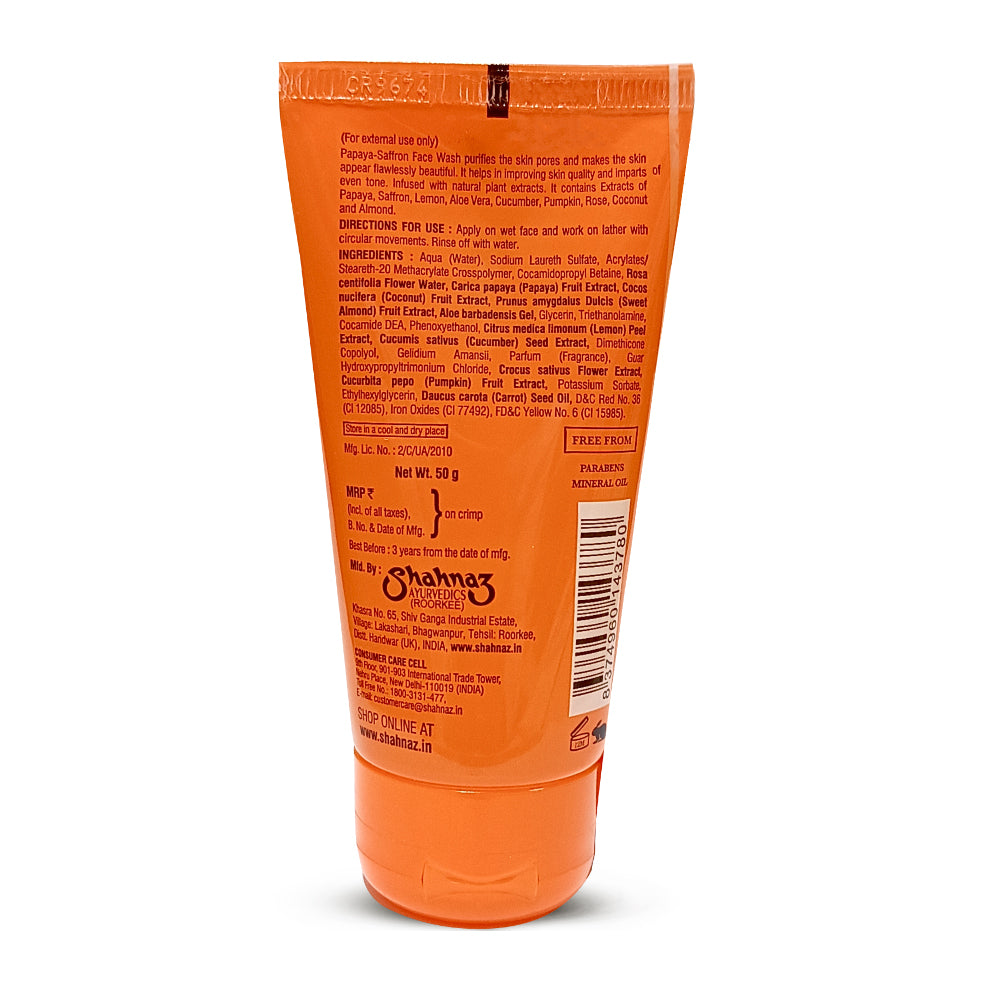 Papaya-Saffron Face Wash, 50g - Image 2 - Buy from Indicrest