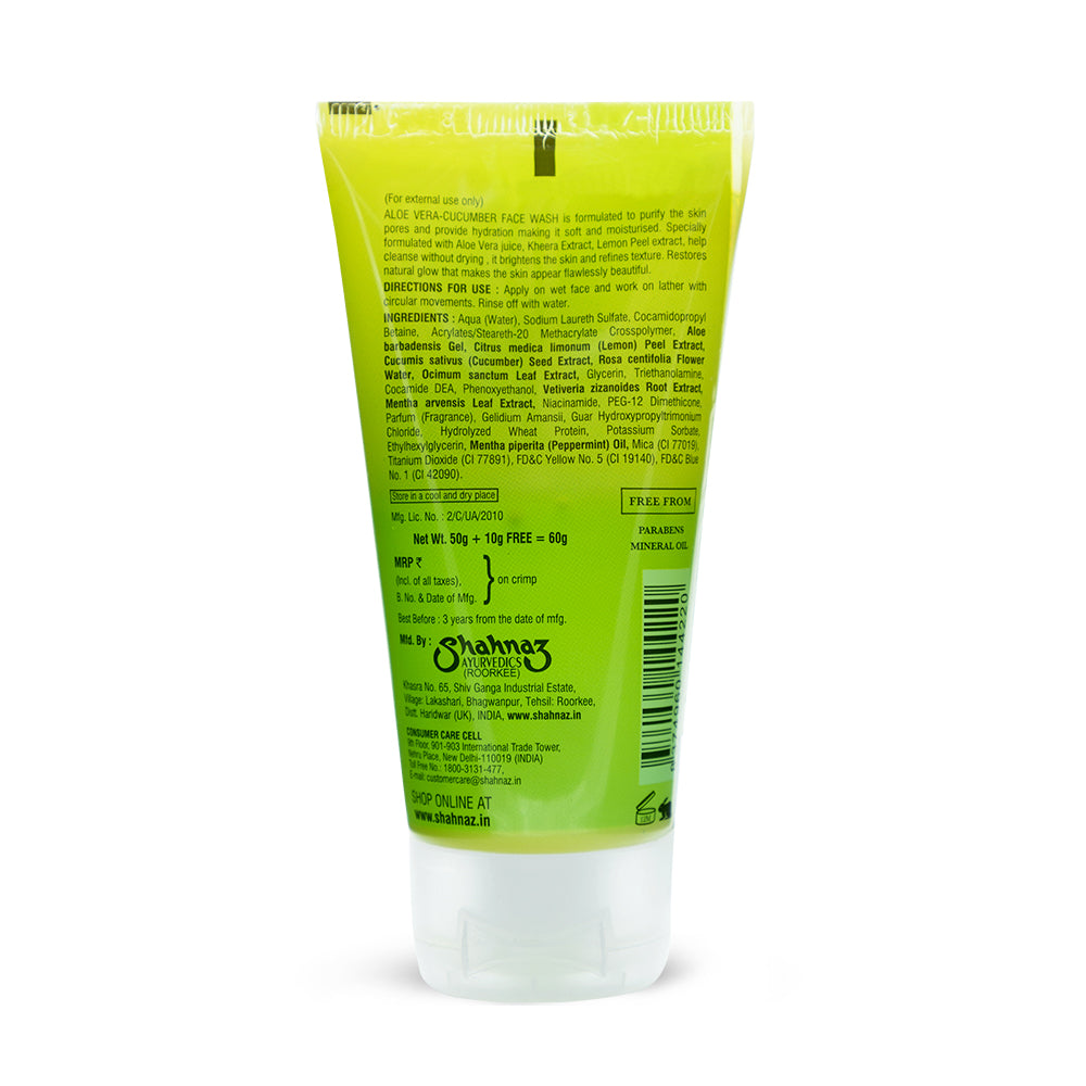 Shahnaz Husain Aloe Vera-Cucumber Face Wash, Pack of 2, 120g - Image 3 - Buy from Indicrest