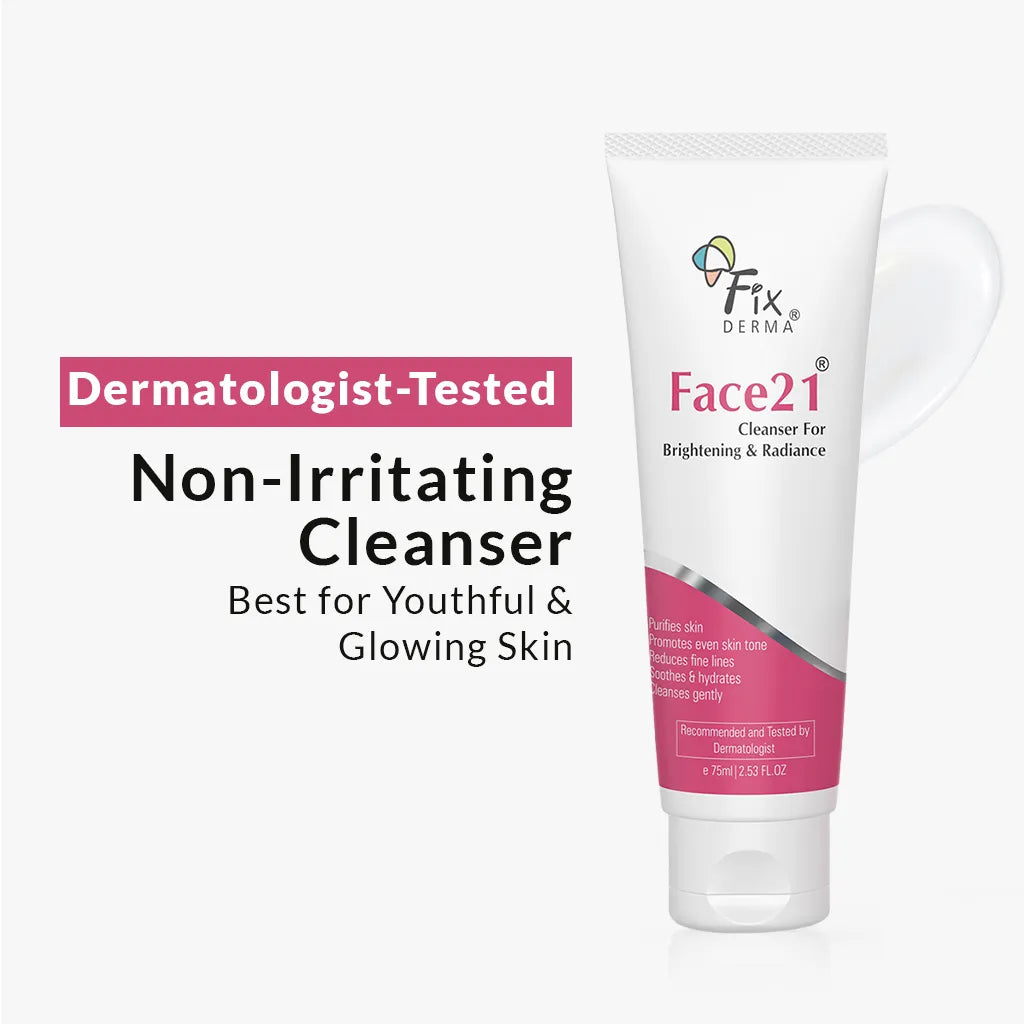 Fixderma Face 21 Cleanser | Gentle Cleansing Formula for All Skin Types, 75ml - Buy from Indicrest