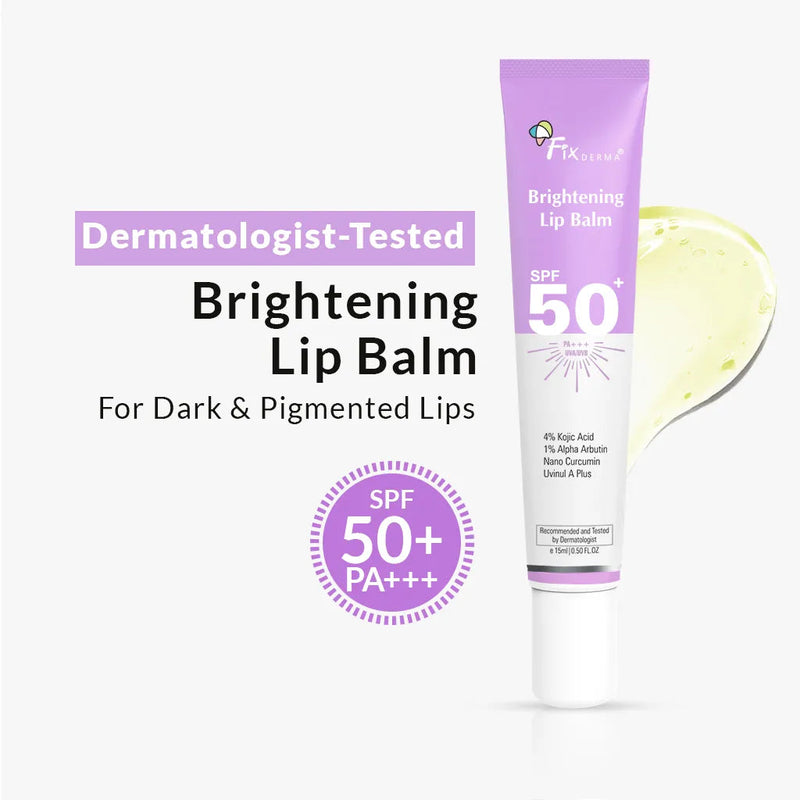 Fixderma Brightening Lip Balm SPF 50+ | Best Lip Balm for Dark Lips with SPF 50+, 15ml - Buy from Indicrest