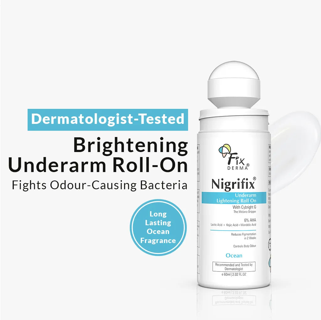 Fixderma Nigrifix Underarm Lightening Roll On | 6% AHA to Reduce Underarm Pigmentation in 2 Weeks, 60ml - Buy from Indicrest