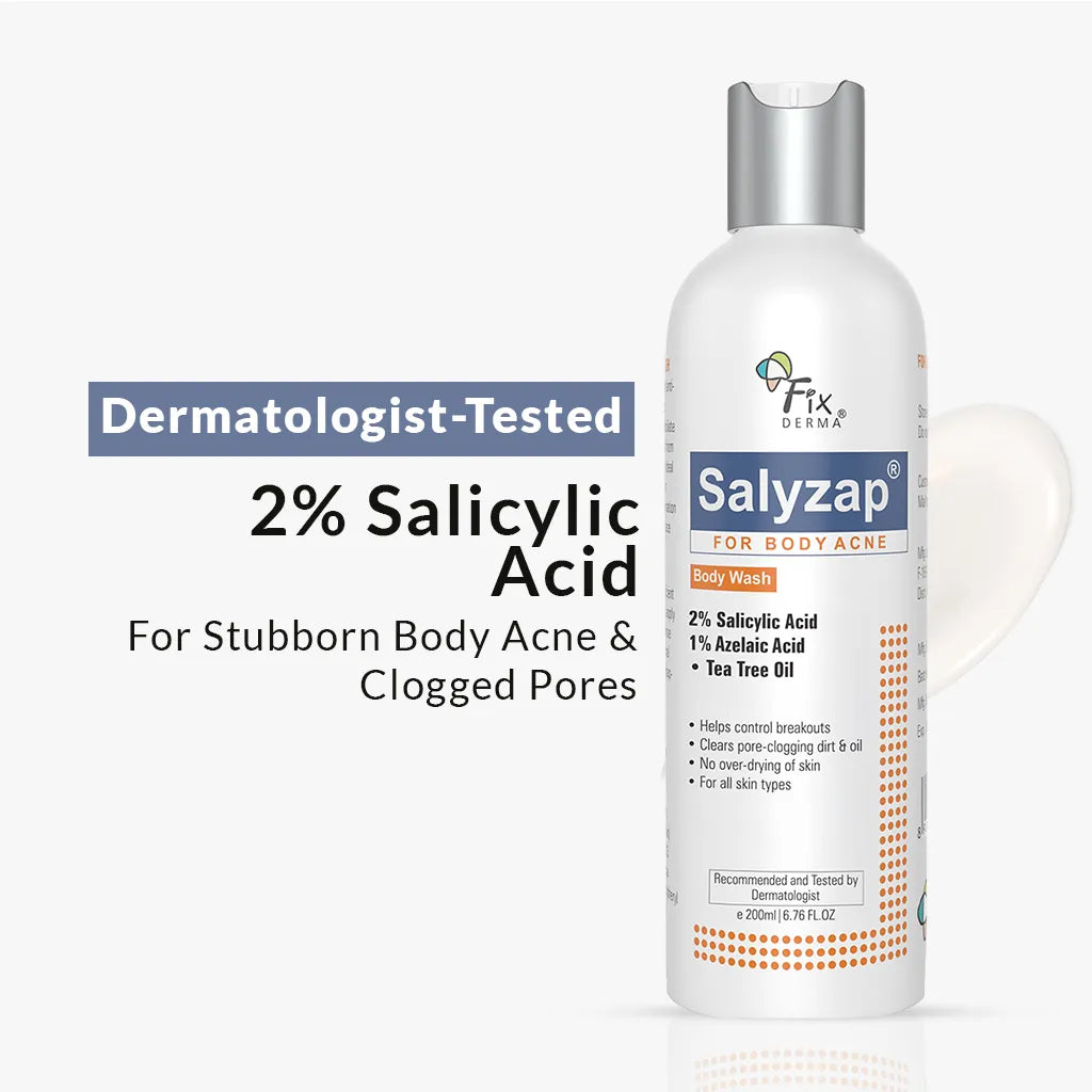 Fixderma Salyzap Body Wash 200g | Soap-Free Wash to Combat Stubborn Body Acne, 200ml - Buy from Indicrest