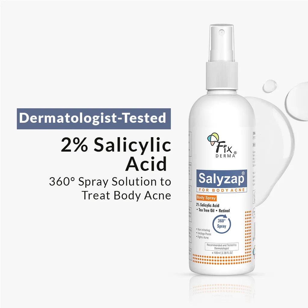 Fixderma Salyzap Spray for Body Acne | Effective spray for all-round treatment of body acne, 50ml - Image 2 - Buy from Indicrest