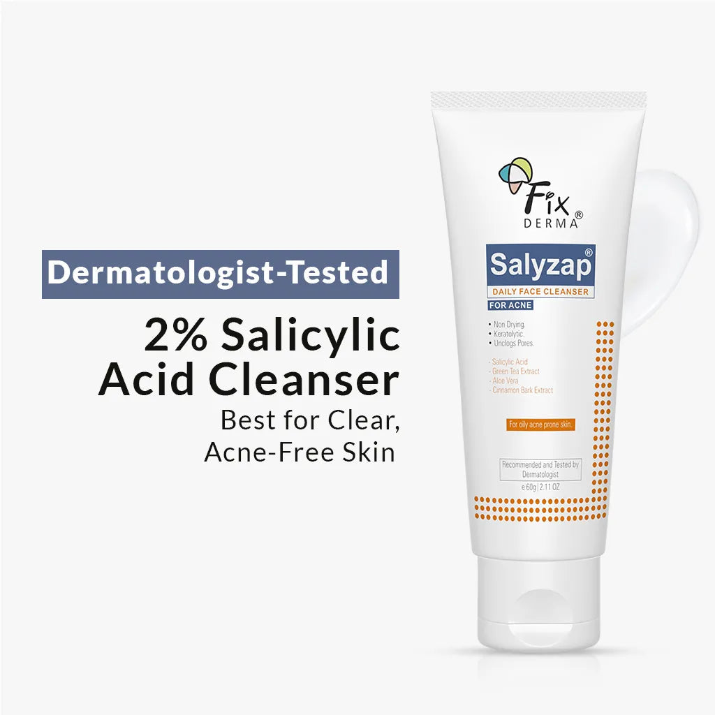 Fixderma Salyzap Daily Face Cleanser | Non-Drying Cleansing Formula for Clear, Acne-Free Skin, 60g - Buy from Indicrest