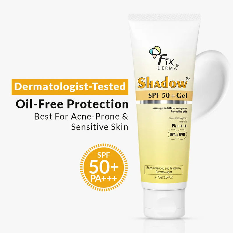Fixderma Shadow SPF 50+ Gel Sunscreen | Perfect for all-season sun protection with SPF 50+, 75g - Buy from Indicrest