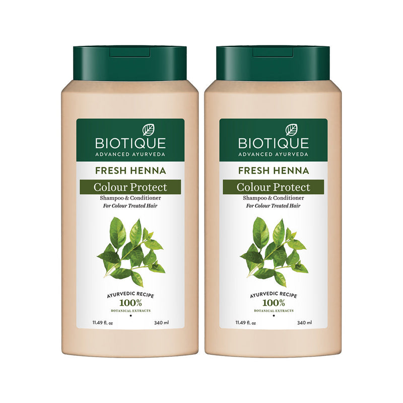 Biotique Fresh Henna Colour Protect Shampoo & Conditioner, 340ml (Pack of 2) - Buy from Indicrest