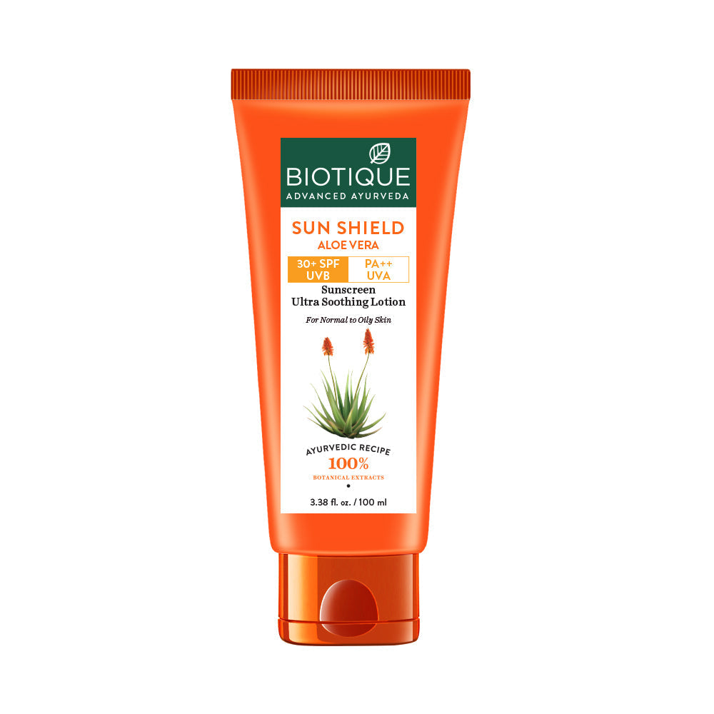 Biotique Sun Shield Aloe Vera 30+ SPF Sunscreen Lotion, 100ml Buy from Indicrest
