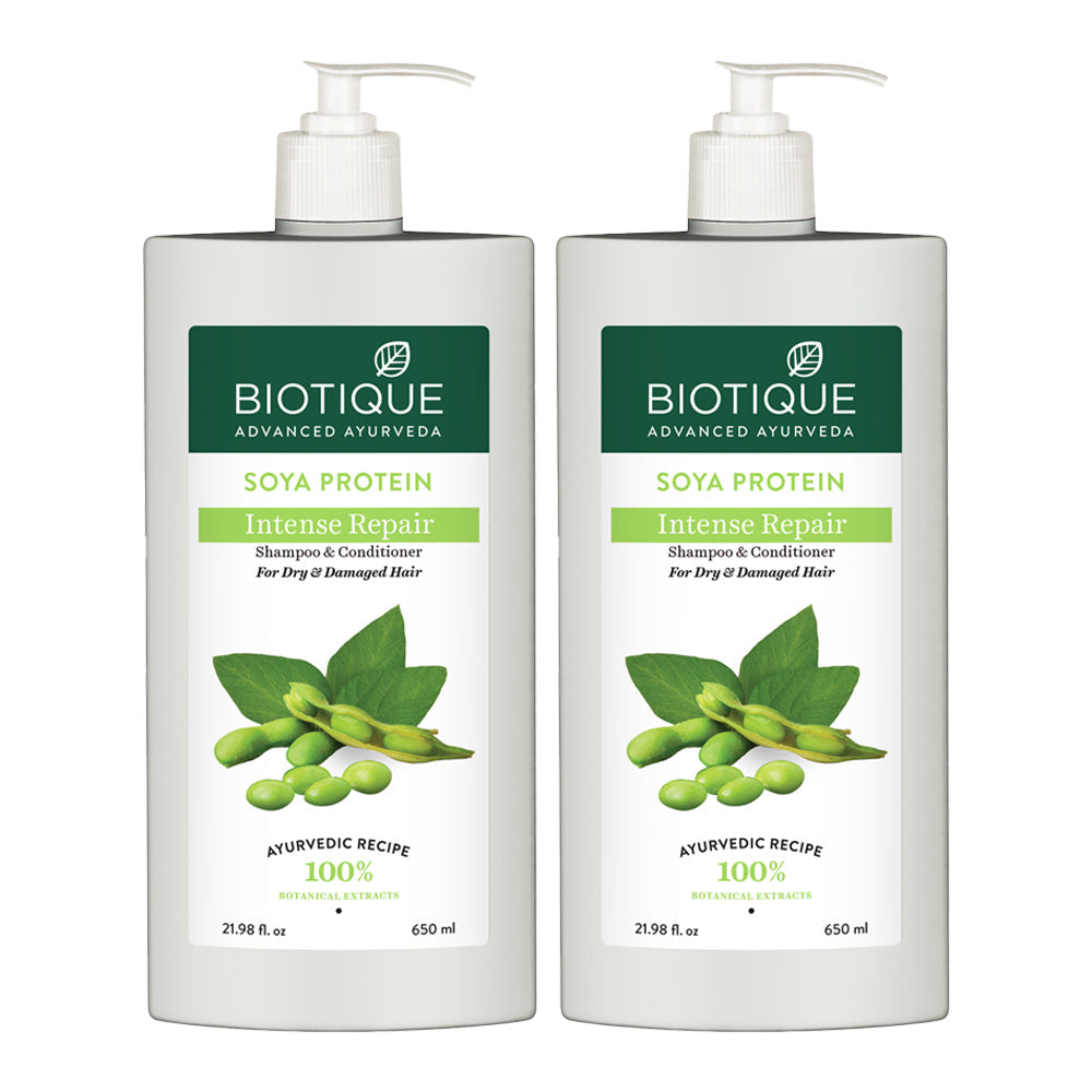 Biotique Soya Protein Fresh Nourishing Shampoo, 650ml (Pack of 2) - Buy from Indicrest
