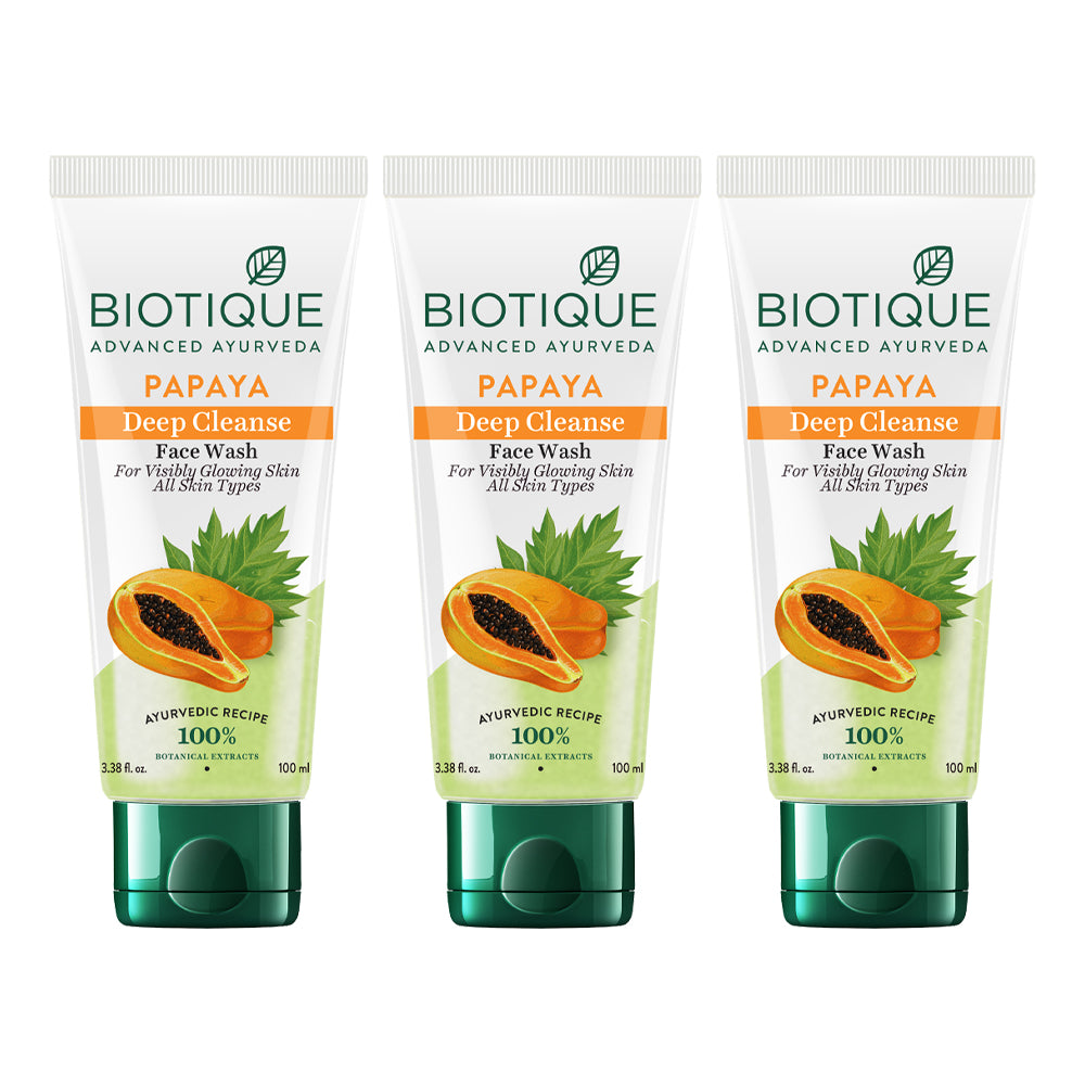 Biotique Papaya Deep Cleanse Face Wash - Pack of 3, 100ml - Image 2 - Buy from Indicrest