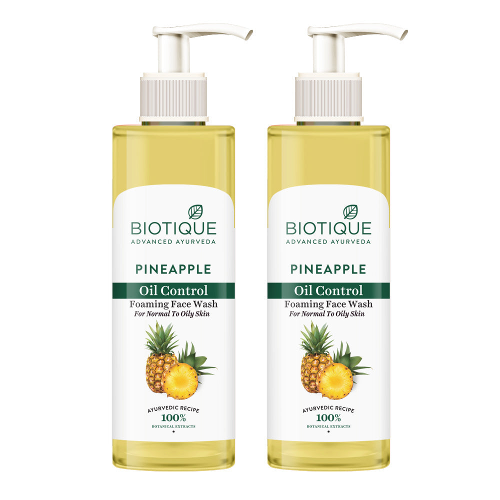 Biotique Pineapple Oil Control Foaming Face Wash Pack of 2, 200ml - Buy from Indicrest