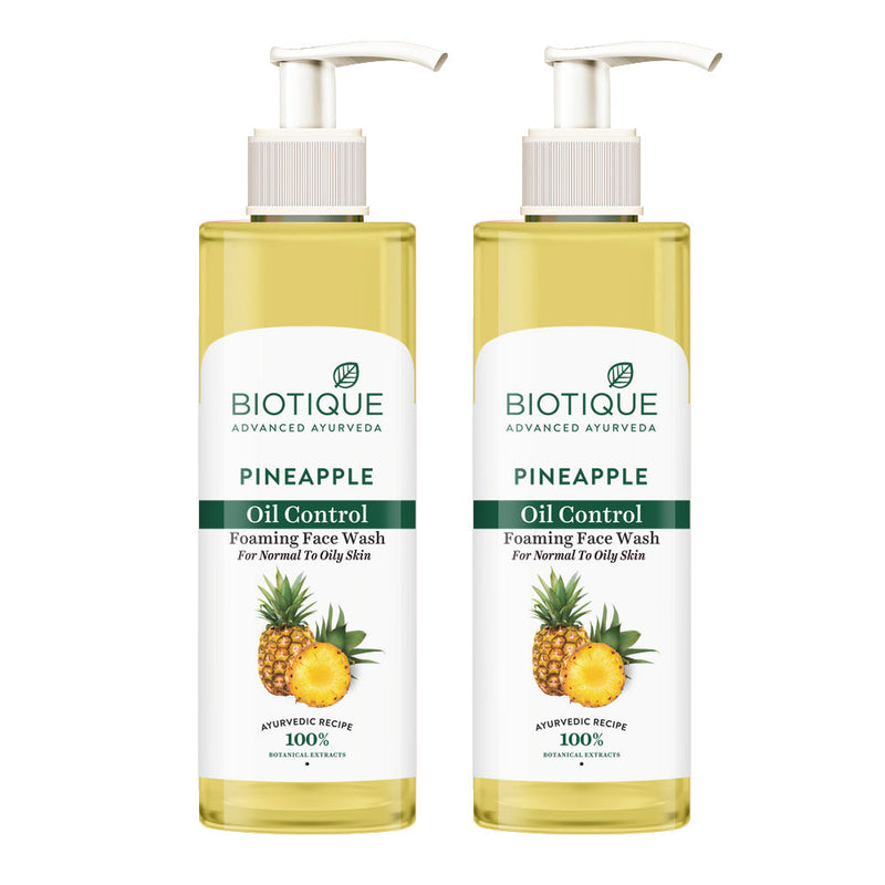 Biotique Pineapple Oil Control Foaming Face Wash Pack of 2, 200ml - Buy from Indicrest