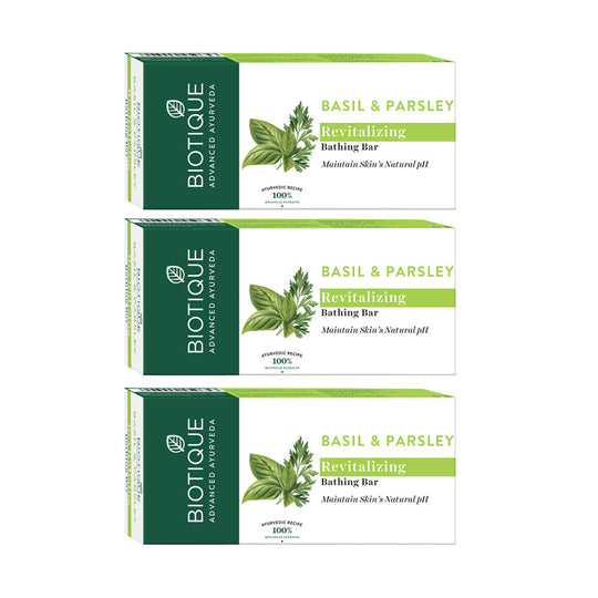 Biotique Pack of 3- Basil & Parsley Soap - Buy from Indicrest