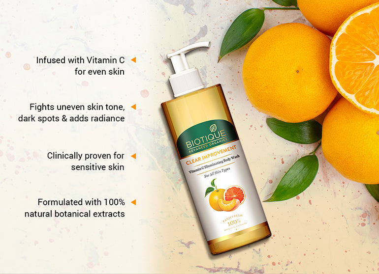 Biotique Clear Improvement Vitamin C Illuminating Body Wash, 200ml - Image 4 - Buy from Indicrest