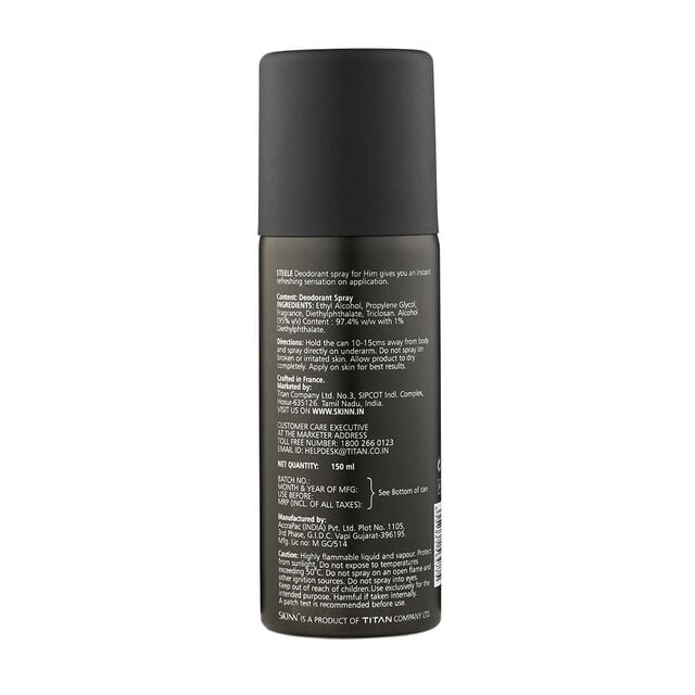 Skinn Deodorant Spray Steele For Men, 150ml - Image 2 - Buy from Indicrest