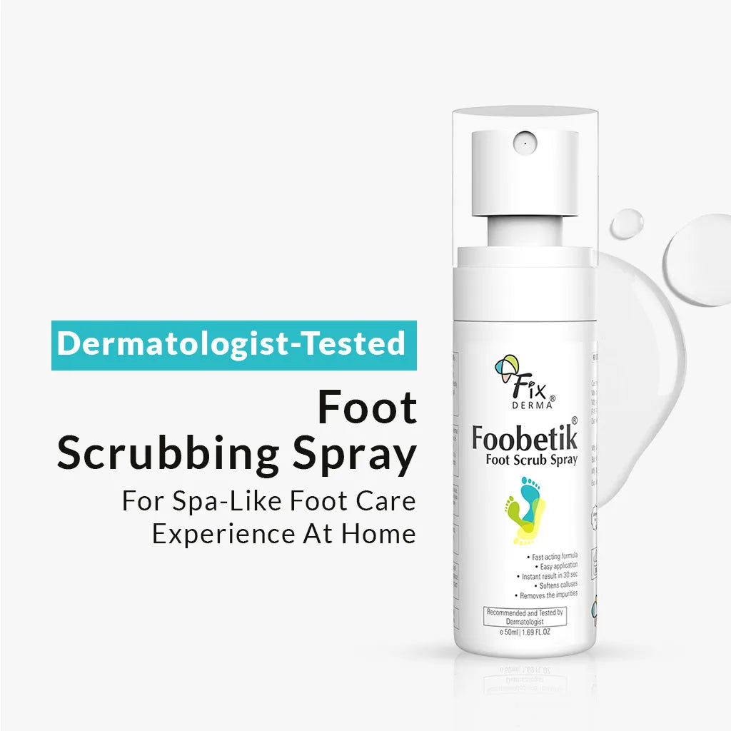 Fixderma Foobetik Foot Scrub Spray | For at-home foot scrub for cracked heels, 50ml - Buy from Indicrest