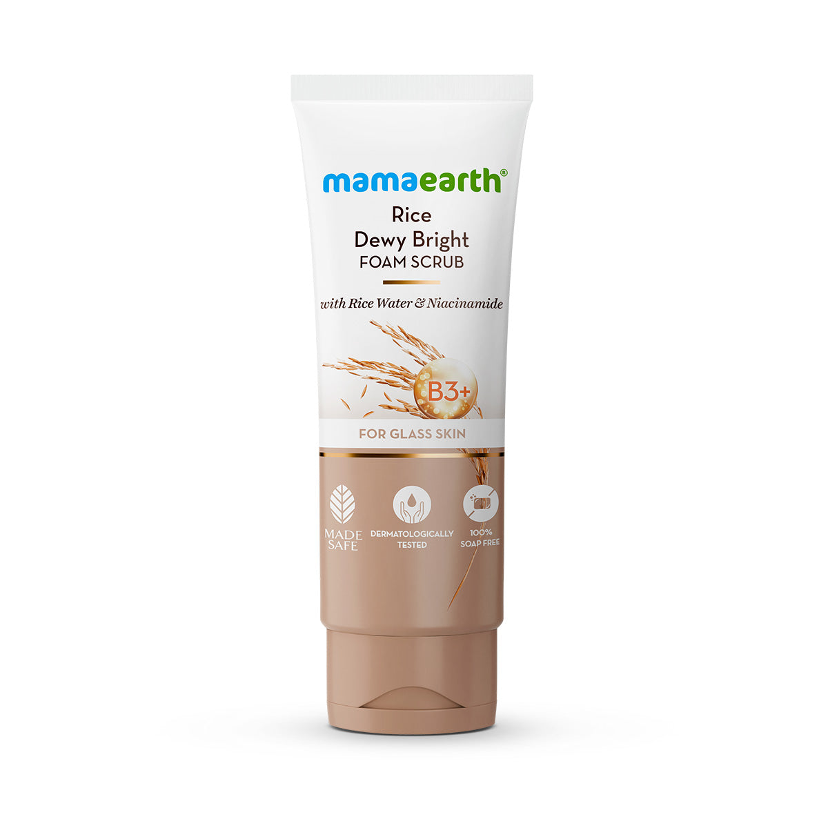 Mamaearth Rice Dewy Bright Foam Scrub with Rice Water & Niacinamide for Glass Skin Glow, 100g - Image 9 - Buy from Indicrest