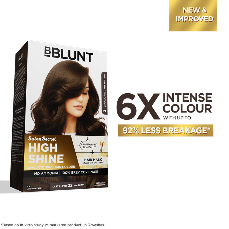 Bblunt High Shine Conditioning Hair Colour Chocolate Dark Brown Shade 3, 130g - Image 2 - Buy from Indicrest
