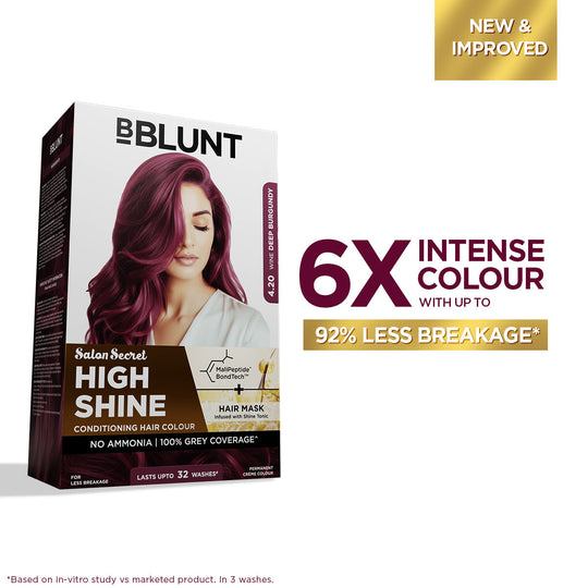 Bblunt High Shine Conditioning Hair Colour, Wine Burgundy Shade 4.20 - Buy from Indicrest