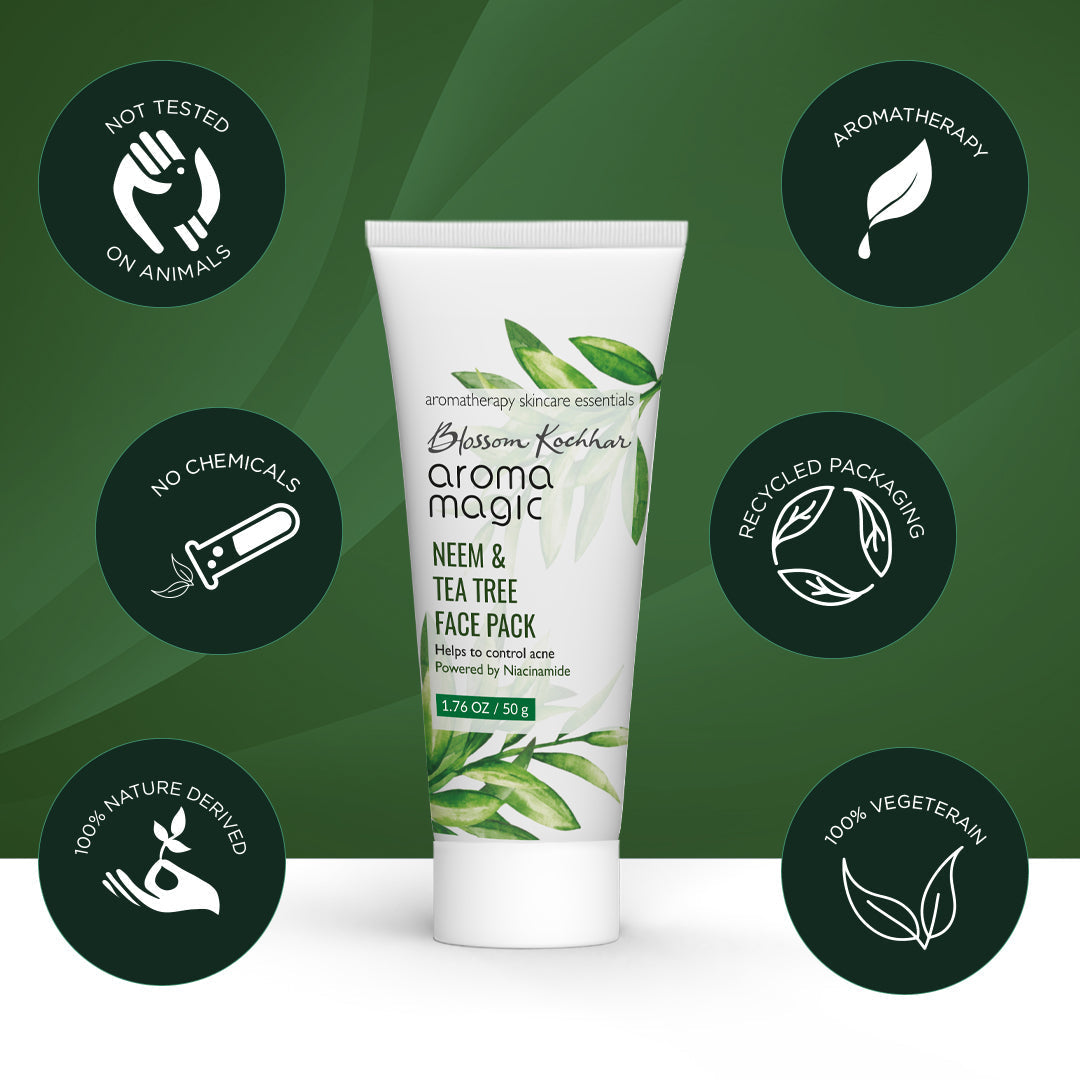Aroma Magic Neem & Tea Tree Face Pack - Niacinamide, 50ml - Image 7 - Buy from Indicrest