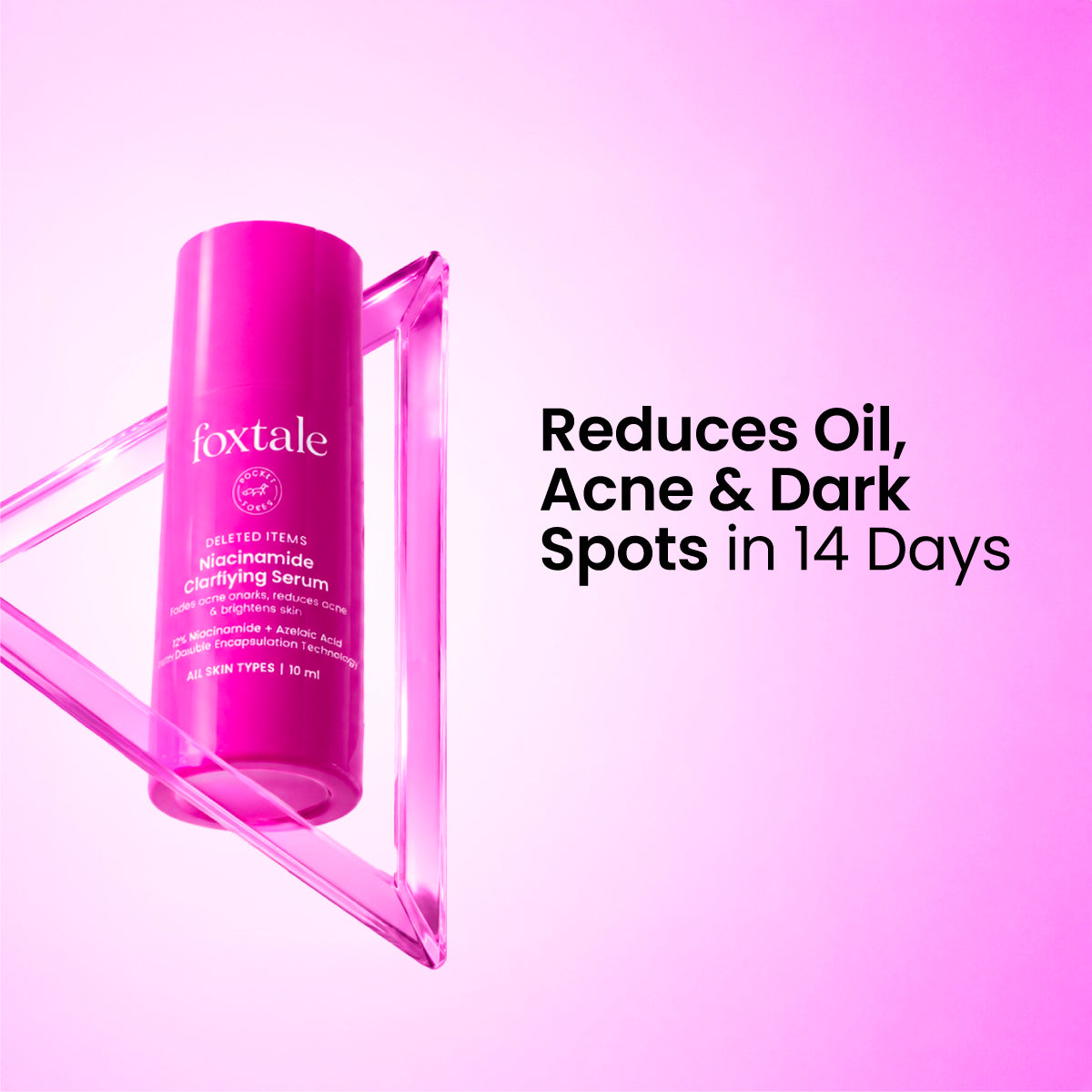 Foxtale 12% Niacinamide Clarifying Serum Controls oil, reduces acne, and fades dark spots in 14 days | 10 ml - Image 11 - Buy from Indicrest