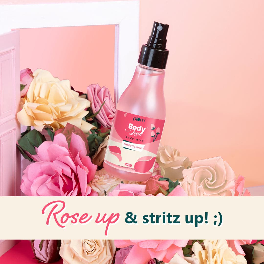 Plum Feelin' So Rose Body Mist by Plum BodyLovin' | Long Lasting | Travel-Friendly | Musky Rose Fragrance | Perfume Body Spray, 150ml