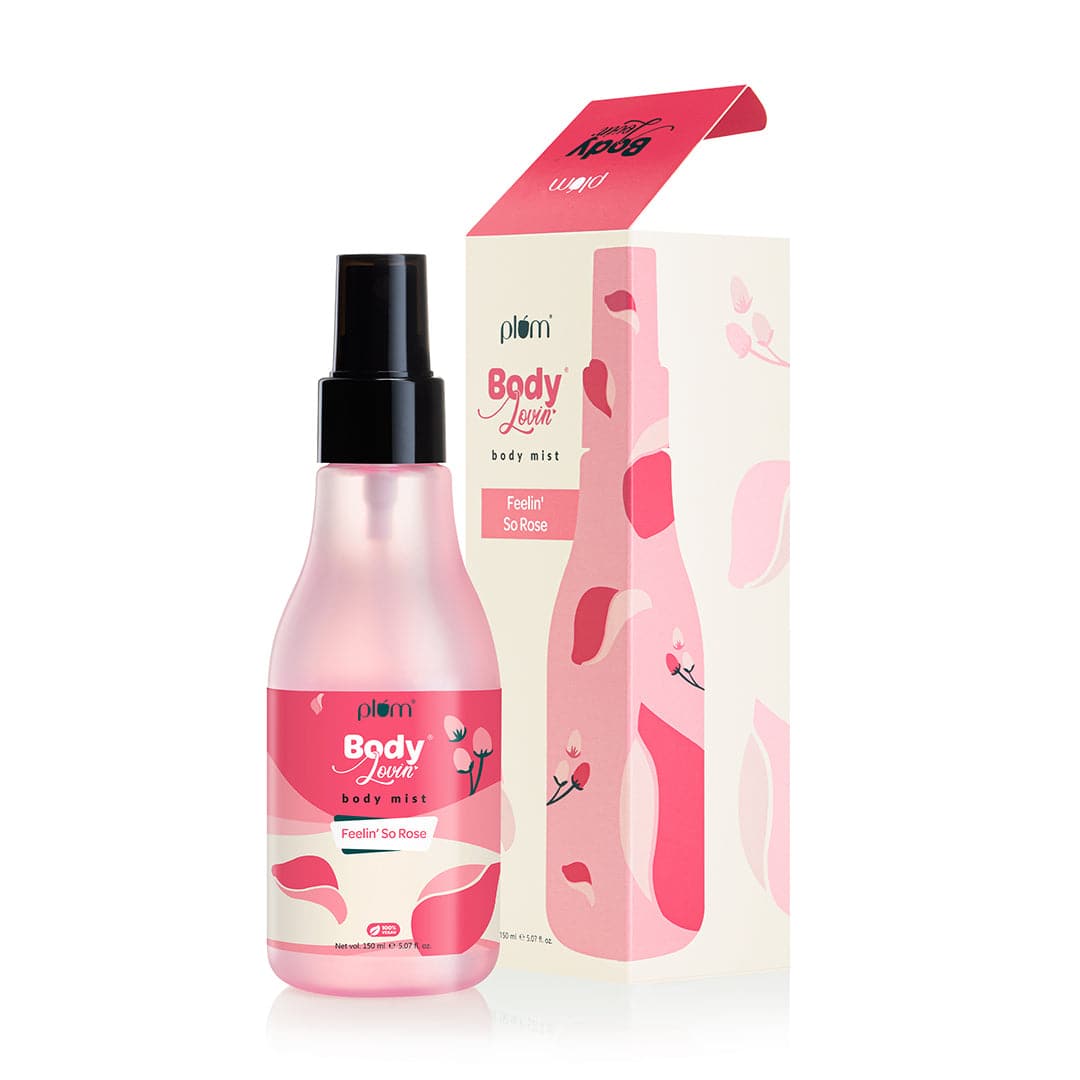Plum Feelin' So Rose Body Mist by Plum BodyLovin' | Long Lasting | Travel-Friendly | Musky Rose Fragrance | Perfume Body Spray, 150ml
