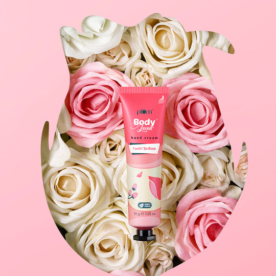 Plum Feelin' So Rose Hand Cream by Plum Body Lovin' | Ultra Moisturizing With Shea Butter | Fresh Rose Fragrance With A Musky Twist | Non-Greasy & Lightweight, 30g Buy at Indicrest